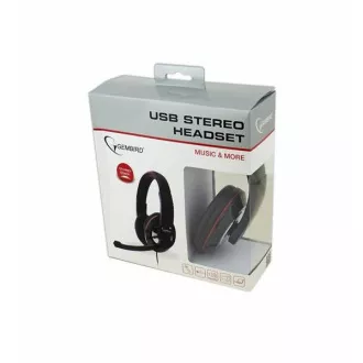 GEMBIRD Kopfhörer mit Mikrofon MHS-U-001 Gaming, schwarz, USB