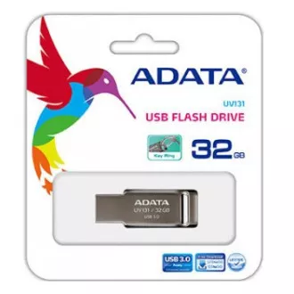ADATA Flash Disk 32GB UV131, USB 3.1 Dash Drive, Chrom, Metall, grau ADATA Flash Disk 32GB UV131, USB 3.1 Dash Drive, Chrom, Metall, grau