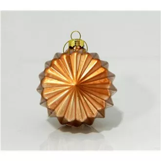 Eurolamp Weihnachtsschmuck aus Glas polygonal Bronze, 8 cm, 4er Set