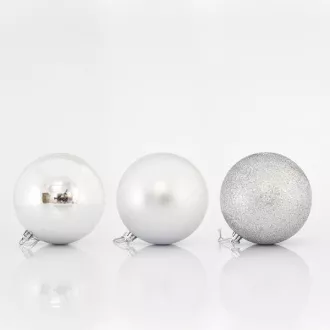 Eurolamp Weihnachtsschmuck Kunststoffkugeln silber, 10 cm, 6er Set Eurolamp Weihnachtsschmuck Kunststoffkugeln silber, 10 cm, 6er Set