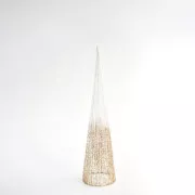 Eurolamp Baumkegel-Ornament, weiß glitzernd, 20 x 80 cm, 1 Stück