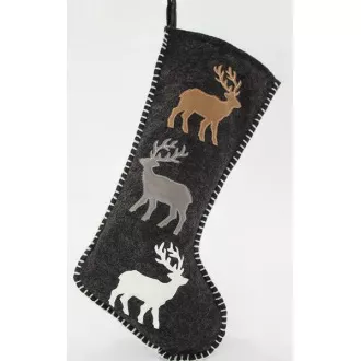 Eurolamp Socken grau mit Hirschen, 24 x 1 x 50 cm, 1 Stück Eurolamp Socken grau mit Hirschen, 24 x 1 x 50 cm, 1 Stück