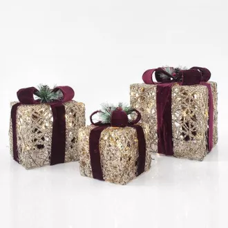 Eurolamp Beleuchtete Geschenkboxen, 3er-Set, 15 x 20 x 25 cm Eurolamp Beleuchtete Geschenkboxen, 3er-Set, 15 x 20 x 25 cm
