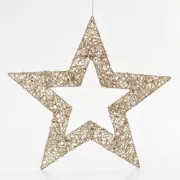 Eurolamp Star, gold mit Glitzer, 60 cm