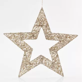 Eurolamp Star, gold mit Glitzer, 60 cm Eurolamp Star, gold mit Glitzer, 60 cm