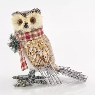 Eurolamp Weihnachtsdekoration Eule mit kariertem Schal 21 x 13 x 25 cm, 1 Stück Eurolamp Weihnachtsdekoration Eule mit kariertem Schal 21 x 13 x 25 cm, 1 Stück