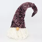 Eurolamp Weihnachtselfen-Dekoration mit dunkelrosa Mütze, 26 x 24 x 74 cm, 1 Stück