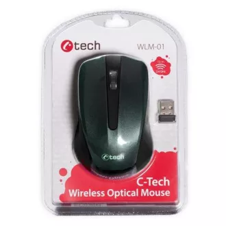 C-TECH Maus WLM-01, schwarz, kabellos, USB-Nano-Empfänger