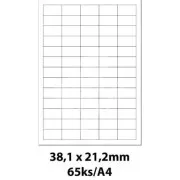Etiketten 38,1x21,2mm 65 Etiketten pro Blatt 100 Blatt Smartline