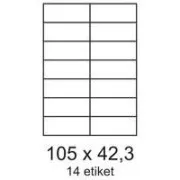Etiketten 105x42,3mm 2 Reihen 14 Etiketten pro Blatt 100 Blatt Smartline