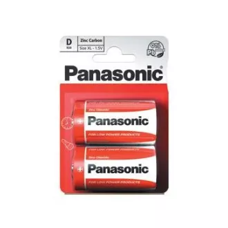 PANASONIC Zink-Kohle-Batterien Red Zinc R20RZ / 2BP EU D 1.5V (Blister 2 Stück)