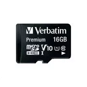 VERBATIM MicroSDHC-Karte 16 GB Premium, U1 + SD-Adapter