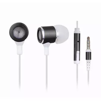 GEMBIRD Kopfhörer mit Mikrofon MHS-EP-001 für MP3, Metall, Schwarz