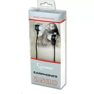GEMBIRD Kopfhörer mit Mikrofon MHS-EP-001 für MP3, Metall, Schwarz
