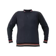 KNOXFIELD Polo-Sweatshirt anthrac / rot XXL