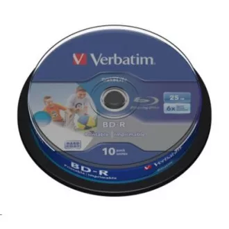 VERBATIM BD-R SL Datalife HTL (10er-Pack)Blu-Ray/Spindel/6x/25GB Wide Printable
