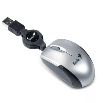 GENIUS Maus MicroTraveler V2 / kabelgebunden / 1200 dpi / USB / silber
