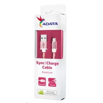 ADATA Micro-USB-Kabel - USB A 2.0, 100cm, rosa ADATA Micro-USB-Kabel - USB A 2.0, 100cm, rosa