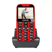 EVOLVEO EasyPhone XD, Mobiltelefon für Senioren mit Ladestation (rote Farbe)