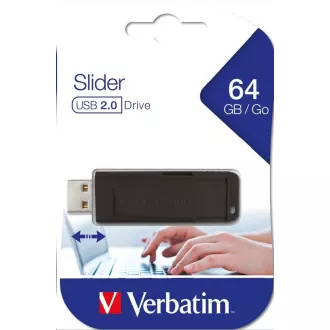 VERBATIM Flash Disk 64GB Store 'n' Go Slider, schwarz