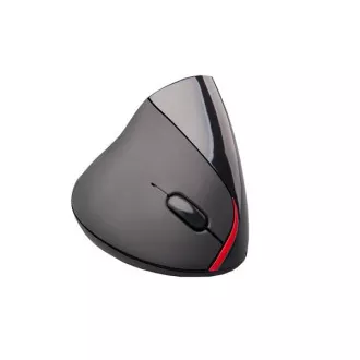 C-TECH Maus VEM-07, vertikal, kabellos, 5 Tasten, schwarz, USB-Nano-Empfänger