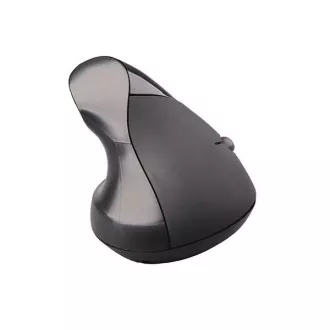 C-TECH Maus VEM-07, vertikal, kabellos, 5 Tasten, schwarz, USB-Nano-Empfänger