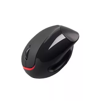 C-TECH Maus VEM-07, vertikal, kabellos, 5 Tasten, schwarz, USB-Nano-Empfänger