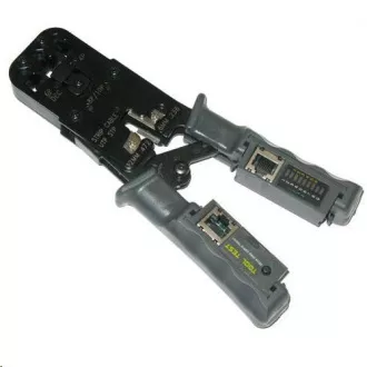 Crimpzange PROFI mit Zwangssperre für RJ11, RJ12, RJ45 Steckverbinder mit Prüfgerät und LED-Anzeige Crimpzange PROFI mit Zwangssperre für RJ11, RJ12, RJ45 Steckverbinder mit Prüfgerät und LED-Anzeige