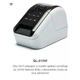 BROTHER Etikettendrucker QL-810W - 62mm, Thermodruck, WIFI, Profi Etikettendrucker / nach Kauf DK-22251 Druck rot /