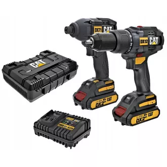 Caterpillar Carbonless 2in1 Set, Schlagbohrmaschine und Schlagschrauber,