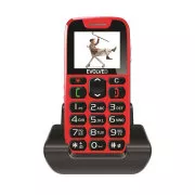 EVOLVEO EasyPhone, Mobiltelefon für Senioren mit Ladestation (rote Farbe)