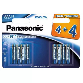 PANASONIC Alkaline Batterien EVOLTA Platinum LR03EGE / 8BW 4 + 4F AAA 1,5V (Blister 8Stk.) PANASONIC Alkaline Batterien EVOLTA Platinum LR03EGE / 8BW 4 + 4F AAA 1,5V (Blister 8Stk.)