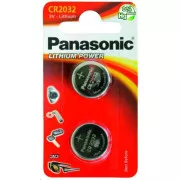 PANASONIC Lithiumbatterie (Knopf) CR-2032EL / 2B 3V (Blister 2 Stück)