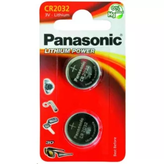 PANASONIC Lithiumbatterie (Knopf) CR-2032EL / 2B 3V (Blister 2 Stück)