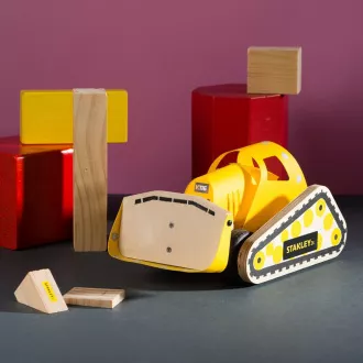 Stanley Jr. OK005-SY Baukasten, Bulldozer, Holz