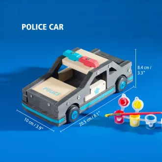 Stanley Jr. OK096-SY Baukasten, Polizeiauto, Holz