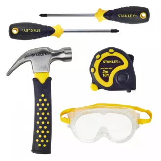 Stanley Jr. ST004-05-SY Werkzeug für Kinder, 5 Stück, gelb und schwarz Stanley Jr. ST004-05-SY Werkzeug für Kinder, 5 Stück, gelb und schwarz