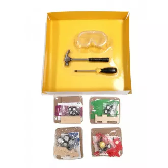 Stanley Jr. U001-K04-T03-SY Satz mit 4 Autos, Schraubendreher und Hammer