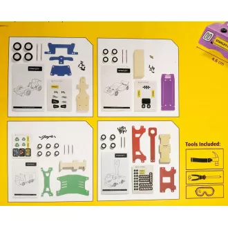 Stanley Jr. U001-K04-T03-SY Satz mit 4 Autos, Schraubendreher und Hammer