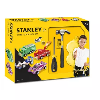 Stanley Jr. U001-K04-T03-SY Satz mit 4 Autos, Schraubendreher und Hammer