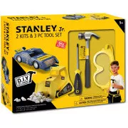 Stanley Jr. U004-K02-T03-SY Set aus Auto, Bagger und 3 Werkzeugen