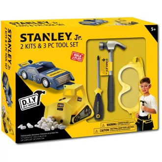 Stanley Jr. U004-K02-T03-SY Set aus Auto, Bagger und 3 Werkzeugen Stanley Jr. U004-K02-T03-SY Set aus Auto, Bagger und 3 Werkzeugen