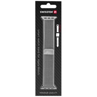 BAND APP.W.GESTRICHEN 38-40mm SLVR SWISSTEN