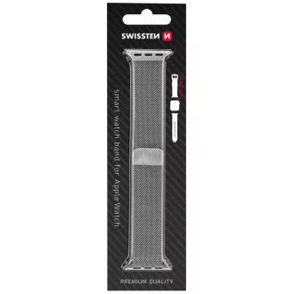 BAND APP.W.GESTRICHEN 38-40mm SLVR SWISSTEN