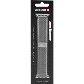 BAND APP.W.GESTRICHEN 38-40mm SLVR SWISSTEN