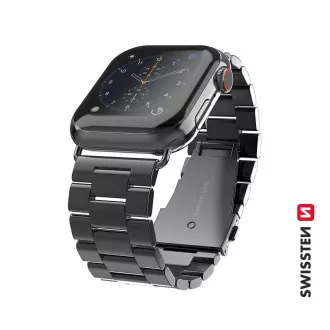 BAND APP.W.METALL 38-40 mm BK SWISSTEN