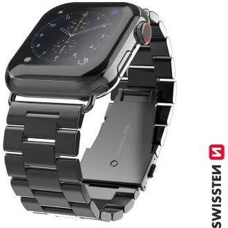BAND APP.W.METALL 38-40 mm BK SWISSTEN