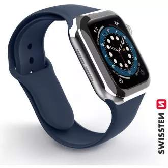BAND APP.W.SILIKON.38-40mm BLAUE SWISSTEN
