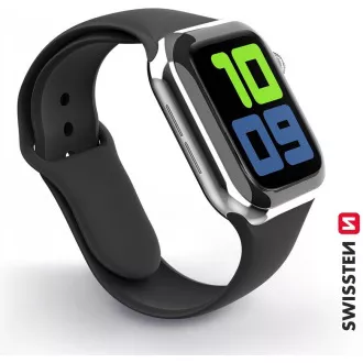 BAND APP.W.SILIKON. 42-44mm BK SWISSTEN