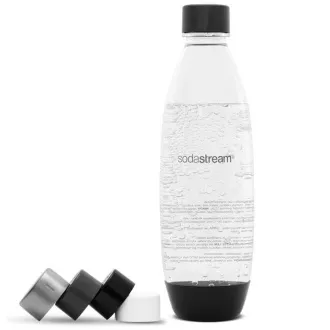Graue Plastikkappe. Flaschen mit 2 Stück SODASTRE